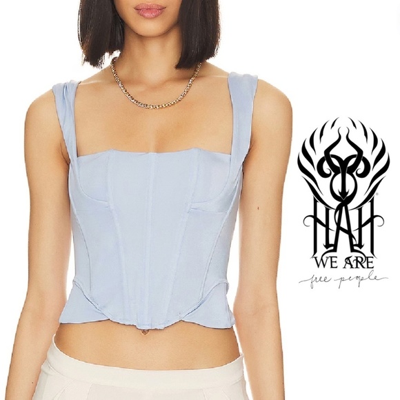 We Are HAH NWT Free People Knock Out Top - Periwinkle - Size XS - Picture 1 of 14